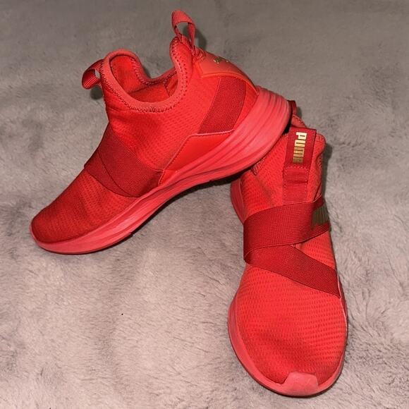 Puma Women's Radiate Training Shoe Red Gold Size 6.5 - Picture 5 of 8